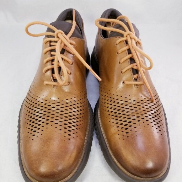 COLE HAAN ZEROGRAND MEN OXFORDS LACES SHOES SNEAKERS BROWN LEATHER SIZE 9 M - Picture 10 of 12